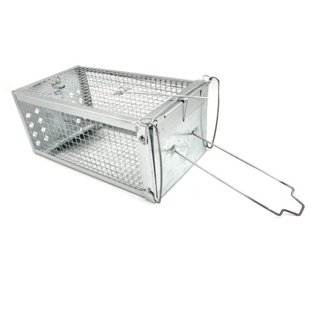 Piège à Souris, Rats, Mulots, Nasse à Rats, Rongeurs, Cage de Capture Réutilisable 27 x 14 x 11,5 cm en Acier Galvanisé-Animood