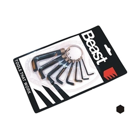 Jeu de Clés Allen 2-10 mm - 8 Pcs - Précision et durabilité - Usage Professionnel - Acier - Beast