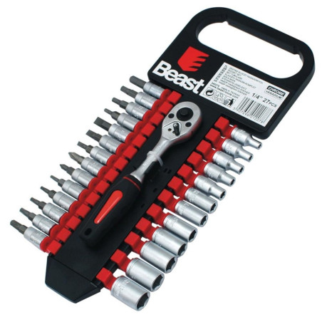 Clés à Douille 4-13 mm 1/4'' - Acier, Norme CV 27X - Précision et Polyvalence - Beast