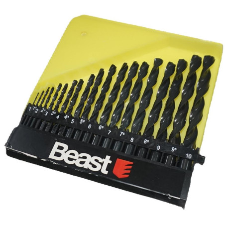Jeu de Foret à Métaux 1-10 mm - HSS, 19 Pièces - Précision et Performance - Beast - Beast