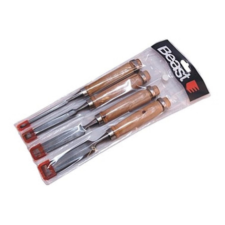 Jeu de Ciseaux Bois 4 Pièces - 6, 12, 18, 24 mm - Précision et Polyvalence - Beast