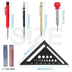 Jeu de Crayons de Menuisier 12x180 mm - Précision et Durabilité - Idéal pour le Bois - Beast