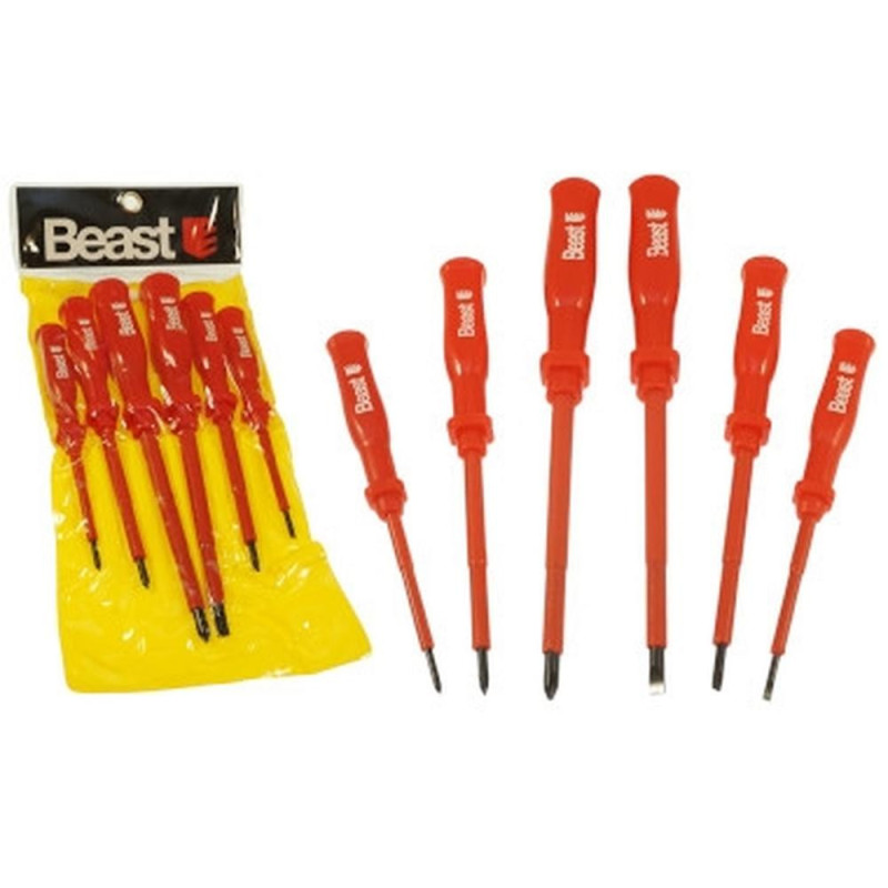 Jeu de Tournevis 6x Insulés - Outils Électriques - Sécurité et Précision - Beast