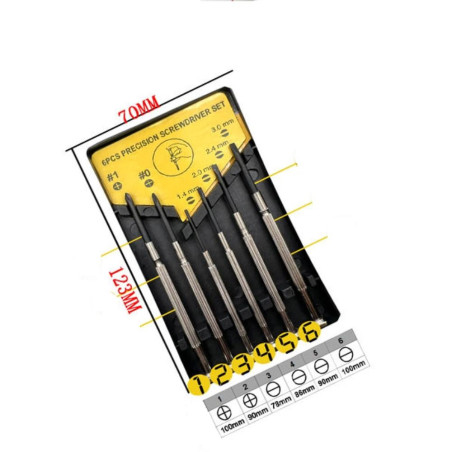 Jeu de Tournevis Horloger 6 pcs - Précision et Polyvalence - Idéal pour Réparations Fines - Beast