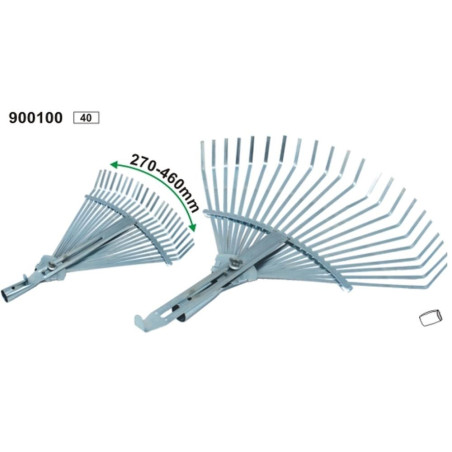 Rateau à Feuilles Ajustable 270-460 mm - Utilisation Pratique et Efficace - Idéal pour le Jardinage - Beast