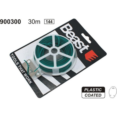 Rouleau de Fil de Fer 30M - Plastique Coated - Résistant et Durable - Beast - Beast