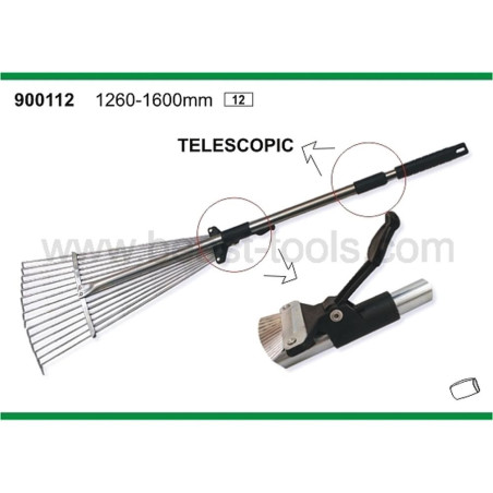 Rateau Télescopique 80-165 cm - Utilisation Polyvalente - Pratique et Efficace - Beast