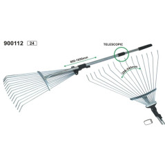 Rateau Télescopique 80-165 cm - Utilisation Polyvalente - Pratique et Efficace - Beast