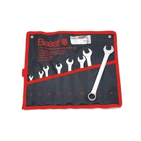 Jeu de Clés Mixtes 6-19 mm - 8 Pcs - Précision et polyvalence - Haute performance - Acier - Beast