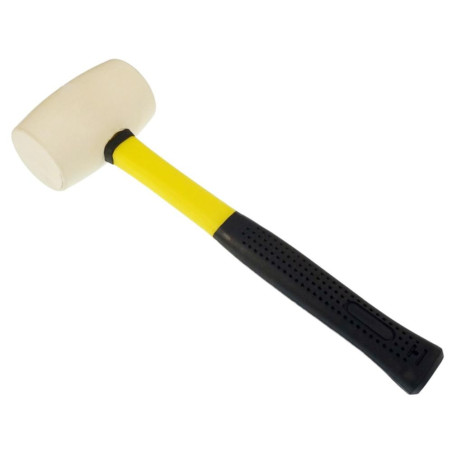 Maillet Caoutchouc 60 mm 570g - Blanc, Professionnel - Idéal pour Travaux de Finition - Beast - Beast