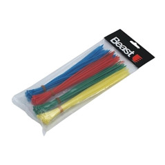Colliers de Serrage 200x2.5 mm - Mix de 4 Couleurs - Pratiques et Polyvalents - Beast