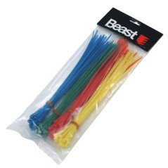 Colliers de Serrage 200x2.5 mm - Mix de 4 Couleurs - Pratiques et Polyvalents - Beast