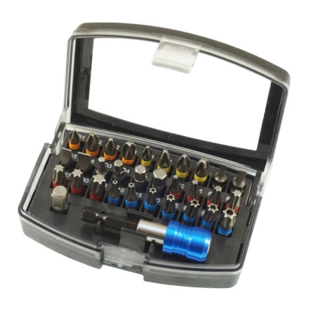 Jeu d'Embouts S2 Steel 30x - 30 Embouts Couleur, 2 Adaptateurs - Pratique et Polyvalent - Beast