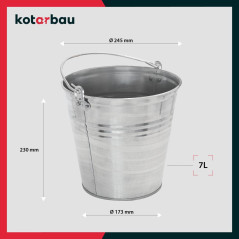 Seau en Métal Zingué 7L - Capacité 7L, Pratique et Durable - Idéal pour le Jardinage - Beast