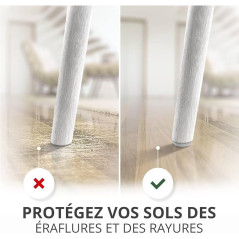 Jeu de Patins Feutre 28x - Blanc - Glisse Silencieuse et Protection des Surfaces - Beast - Beast