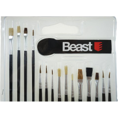 Assortiment de Pinceaux Mix 15 pcs - Idéal pour Peinture et Décoration - Précision et Polyvalence - Beast