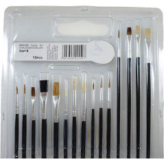 Assortiment de Pinceaux Mix 15 pcs - Idéal pour Peinture et Décoration - Précision et Polyvalence - Beast
