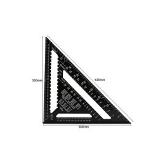 Équerre de Charpentier 300 mm - Aluminium, Précision et Robustesse - Idéale pour les Travaux de Construction - Beast