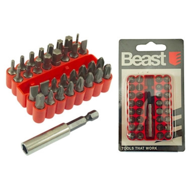 Jeu d'Embouts 33 Bits - CR-V, Magnétiques, Assortiment Complet - Outils Pratiques et Polyvalents - Beast