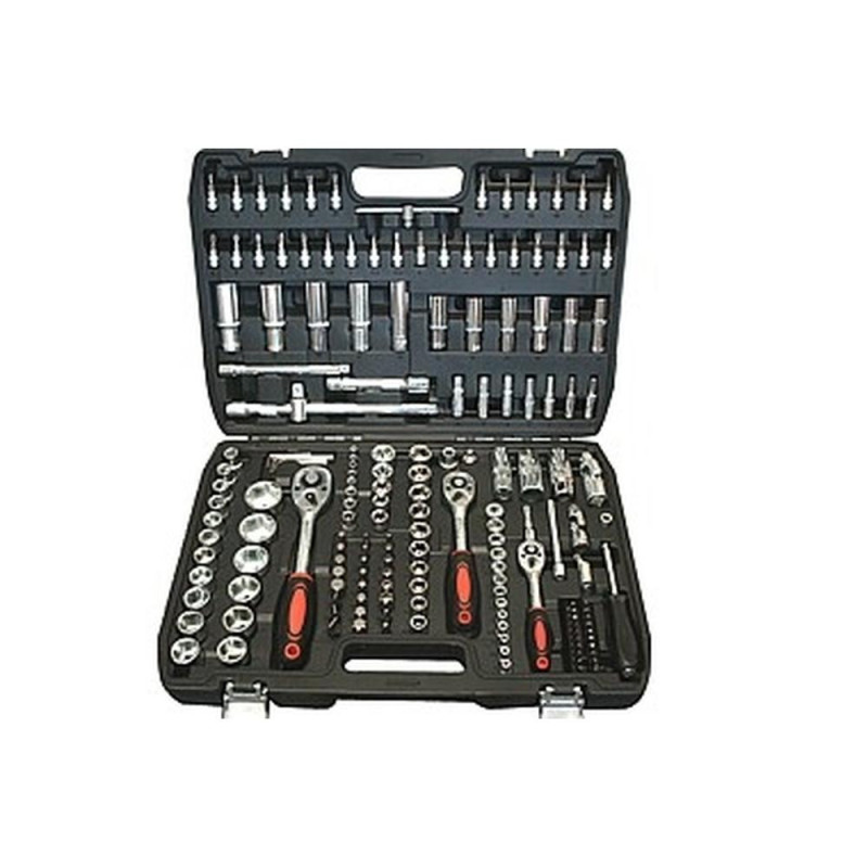 Clés à Douille 1/4'', 3/8'' et 1/2'' - Acier au Carbone, Ensemble Complet - Outils Polyvalents pour Mécanique - Beast