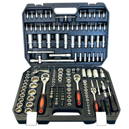 Clés à Douille 1/4'', 3/8'' et 1/2'' - Acier au Carbone, Ensemble Complet - Outils Polyvalents pour Mécanique - Beast