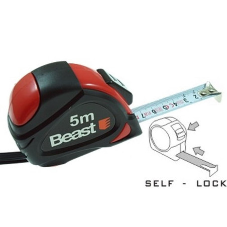 Mètre Ruban Class II 5M x 19 mm - Auto-Lock, CE - Précision et Facilité d'Utilisation - Beast - Beast