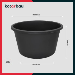Seau Rond 90L - Capacité 90 Litres - Polyéthylène Résistant - Idéal pour le Stockage - Beast