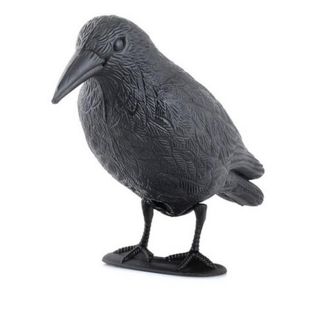 Corbeau Épouvantail 38 cm - Plastic - Décoration de Jardin - Effet Disuasif - Beast