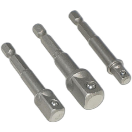 Adaptateur Set 1/2" 3/8" 1/4" Hex Shank 3x - Outils de Précision - Polyvalent et Pratique - Beast