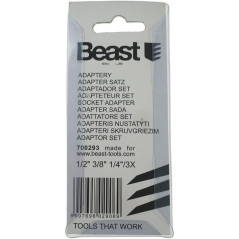 Adaptateur Set 1/2" 3/8" 1/4" Hex Shank 3x - Outils de Précision - Polyvalent et Pratique - Beast