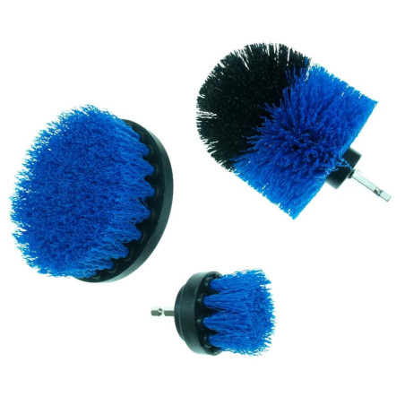 Jeu de Brosses Nylon 3 pcs - 5, 8.5 et 10 cm - Hex Shank - Polyvalent et Efficace - Beast