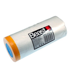Feuille de Protection avec Ruban de Masquage 180 cm x 20 m - Polyéthylène, Résistante et Pratique - Protection Efficace - Beast
