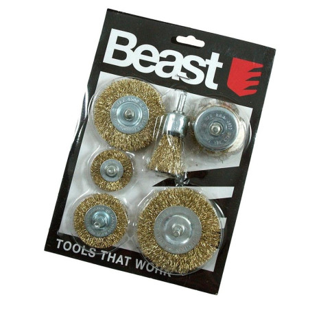 Jeu de Brosses à Métal 6x - 1.5, 2, 2.5, 3" - Polyvalent et Efficace - Beast - Beast