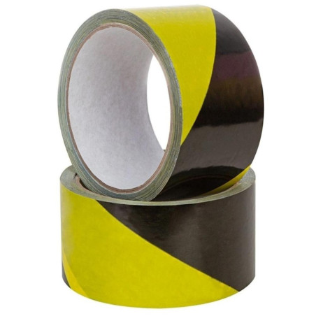 Ruban Avertissement Jaune et Noir 50mm x 33M - Adhésif Résistant - Sécurité et Visibilité - Beast