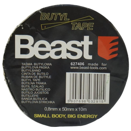 Ruban de Butyle 10M - 0,8 mm x 50 mm - Étanchéité et Résistance à l'Eau - Beast - Beast