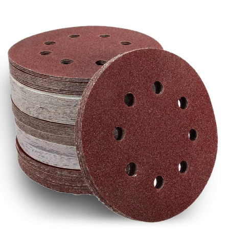 Disques Abrasifs Velcro P80 125 mm - 20 pièces, 8 trous - Idéal pour Ponçage et Finition - Beast