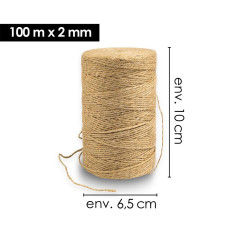 Corde de Jute 100M - 2 mm - Écologique et Résistante - Idéale pour Décorations et Bricolage - Beast