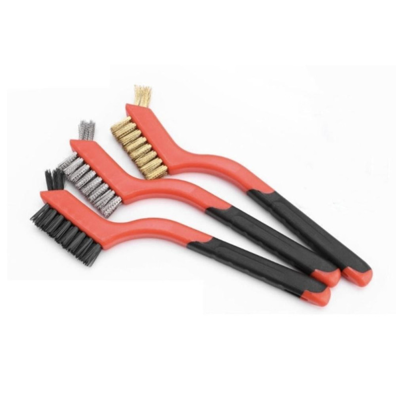 Jeu de Brosses 3x Nylon et Acier Ø40 mm - Résistantes et Efficaces - Nettoyage Optimal - Beast