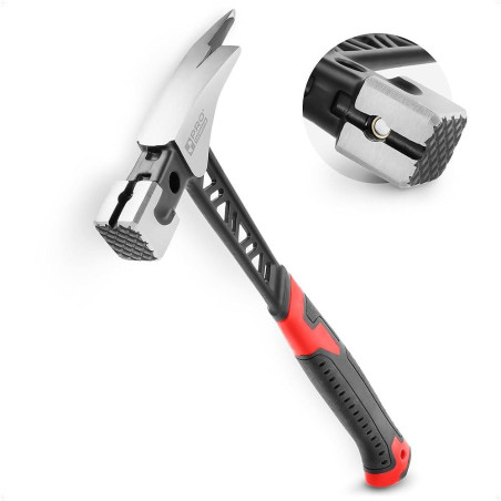 Marteau de Charpentier 960 g - Monobloc, Manche Caoutchouté Antidérapant, Aimanté - Précision et Confort d Usage - Beast