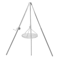 Grill sur Trépied 175x60 cm - Acier, Surface Spacieuse - Cuisson Pratique en Extérieur - Beast