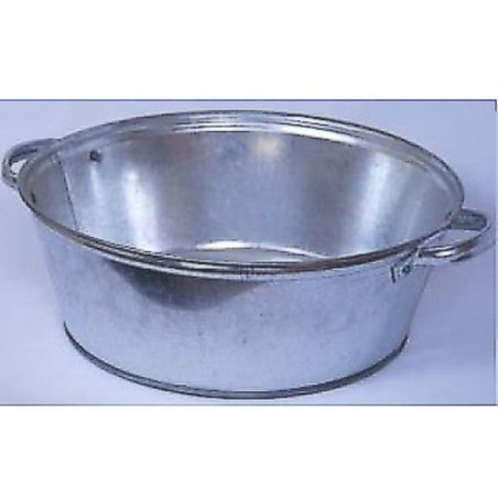 Bassin d Acier Galvanisé 13L Rond - Résistant et Durable - Beast