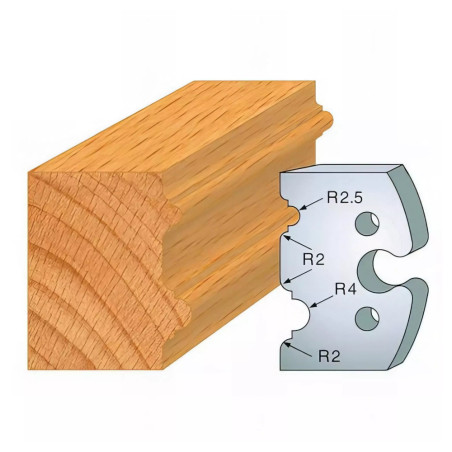 Jeu de 2 Contre-Fers Profilés HT.50mm N°211 - Précision et Robustesse - Outil Indispensable pour Menuiserie - LEMAN
