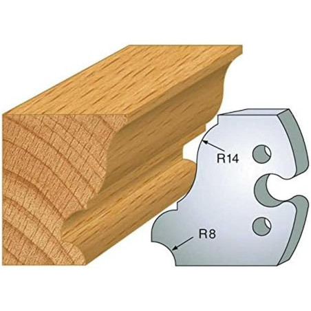 Jeu de 2 Contre-Fers Profilés HT.50mm N°235 - Précision et Robustesse - Outil Indispensable pour Menuiserie - LEMAN