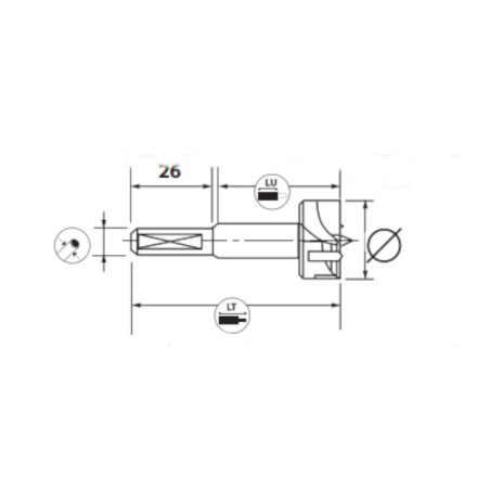 Mèche à Façonner HM D.15 - 10x26 mm, Rotation Gauche - Précision et Performance - LEMAN