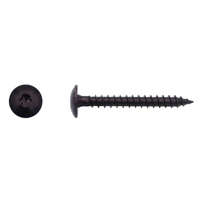 200 Vis Pent Torx 6x50 mm – Zingué Noir – Résistantes et Durables - LENNIE