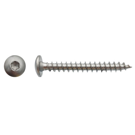 100 Vis Bois pour Penture Torx TX30 7 x 70 mm - Inox A2 - D-Work