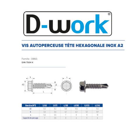 200 Vis Autoperceuses 4,2x38 mm – Inox A2, Norme DIN 7504 K – Résistantes et Durables - LENNIE