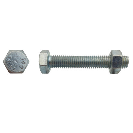 50 Boulons SB CL8.8 14x45 mm – Zingué Blanc, Norme ISO 4017-4032 – Fixation Sécurisée et Durable - LENNIE
