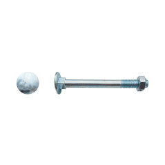 100 Boulons TRCC 8 x 60 mm – Zingué Blanc, Norme DIN 603 – Fixation Sécurisée et Durable - LENNIE