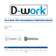 25 Tirefonds TH 16x120 mm – Zingué Blanc, Norme DIN 571 – Fixation Sécurisée et Durable - LENNIE